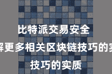 比特派交易安全  了解更多相关区块链技巧的实质